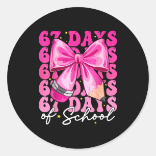 Adesivo Redondo 67 Dias De Escola Coquette Bow Six Seven Meme Teac