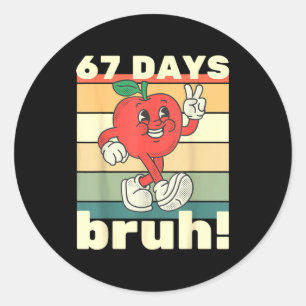 Adesivo Redondo 67 Dias De Escola Engraçado Seis Sete Meme Bruh Cr