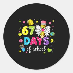 Adesivo Redondo 67 Dias De Escola Meninas Coquette Lápis De Arco 6