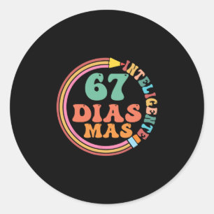 Adesivo Redondo 67 Dias Engraçados de Professor de Espanhol Meme M