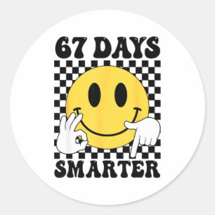 Adesivo Redondo 67 Dias Mais Inteligente Divertido Seis Sete 6 7 G