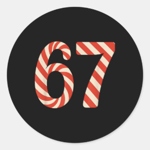 Adesivo Redondo 67 Doces de Natal 6 7 Meme Feriado Geração Alpha G