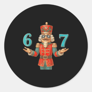 Adesivo Redondo 67 Esmagador de Nozes Seis Sete Meme Natal 6 7 Ado