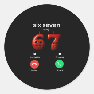 Adesivo Redondo 67 Está Chamando Meme Engraçado 67 Silly Ai Apple