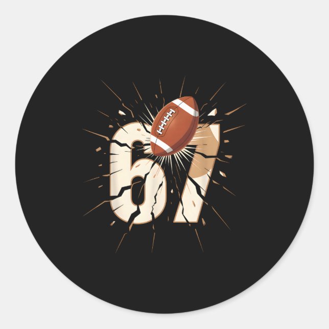 Adesivo Redondo 67 Football Six Seven 6 7 Meme 67  (Frente)