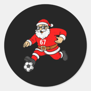 Adesivo Redondo 67 Futebol Papai Noel Seis Sete Meme Natal Srt Hom