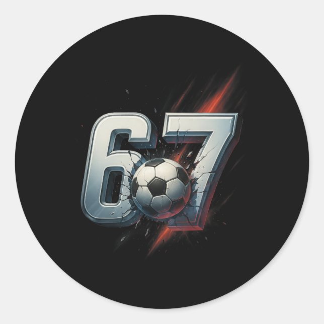 Adesivo Redondo 67 Futebol Seis Sete 6 7 Meme 67 _4  (Frente)