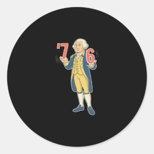 Adesivo Redondo 67 George Washington Meme Engraçado Six Seven Gera