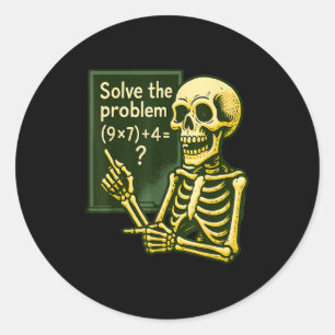 Adesivo Redondo 67 Halloween Matemática Divertido Seis Sete Meme B