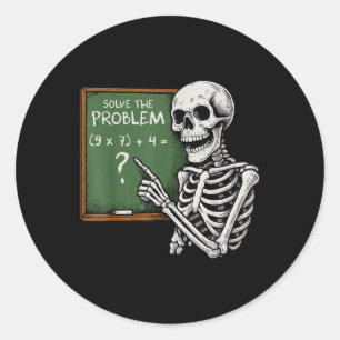 Adesivo Redondo 67 Halloween Matemática Divertido Seis Sete Meme B