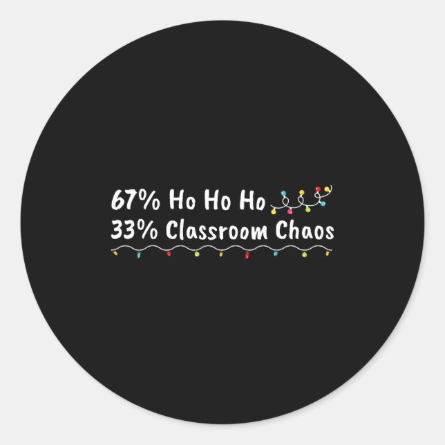 Adesivo Redondo 67% Ho Ho Ho 33% Clroom Chaos Funny Christmas 67 T (Frente)