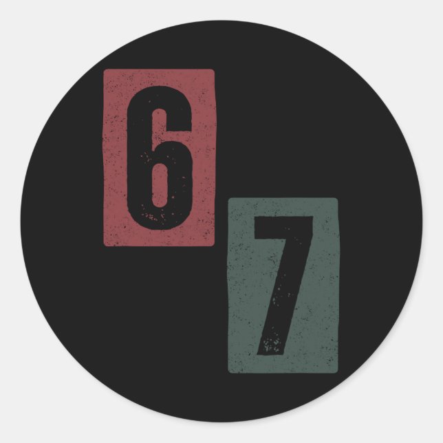 Adesivo Redondo 67 Meme 1  (Frente)