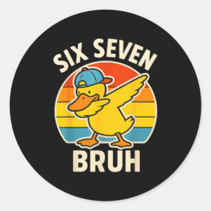 Adesivo Redondo 67 Meme 6 7 Bruh Pato Dabbing Seis Sete Bruh Engra