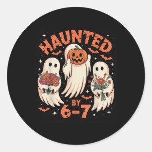 Adesivo Redondo 67 Meme de Halloween Assombrado
