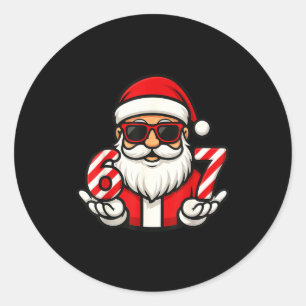 Adesivo Redondo 67 Meme de Natal Seis Papai Noel Engraçado
