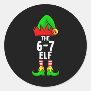 Adesivo Redondo 67 Meme Elfo Natal Família Correspondente 6-7 Brai