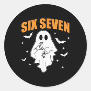 Adesivo Redondo 67 Meme Engraçado Fantasma Halloween Assombrado 6