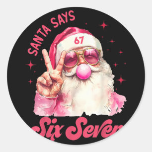 Adesivo Redondo 67 Meme Engraçado Seis Sete Natal 6-7 Meme Papai N
