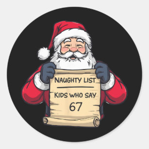 Adesivo Redondo 67 Meme Engraçado Seis Sete Natal Para Homens Mulh