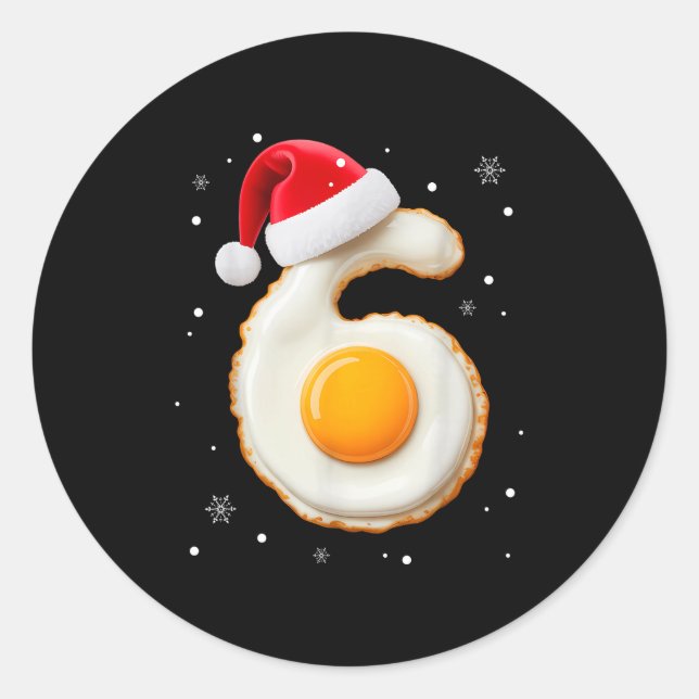 Adesivo Redondo 67 Meme Funny Number 6 Egg Bacon Matching Christma (Frente)