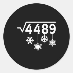 Adesivo Redondo 67 Meme Professor de Matemática Natal Flocos de Ne