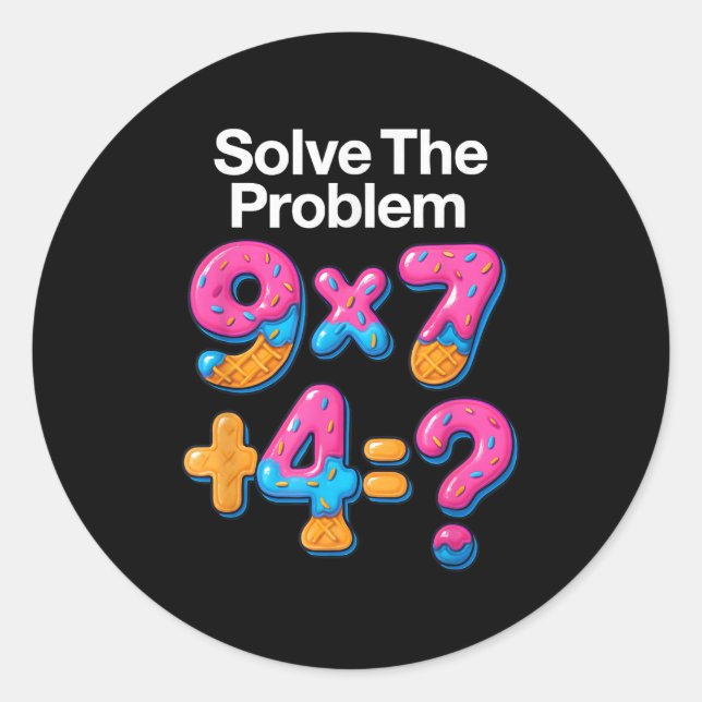 Adesivo Redondo 67 Meme Professor de Matemática Sorvete Drip 6 7 B (Frente)