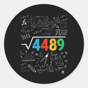 Adesivo Redondo 67 Meme Raiz Quadrada 4489 Gíria Seis Sete Profess