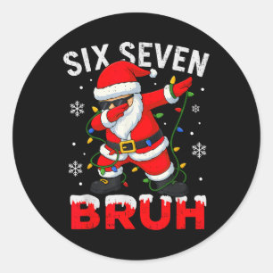 Adesivo Redondo 67 Meme Seis Sete Bruh Dabbing Papai Noel Natal Di