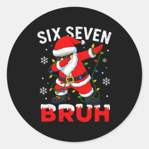 Adesivo Redondo 67 Meme Seis Sete Bruh Dabbing Papai Noel Natal Di