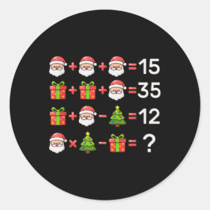 Adesivo Redondo 67 Meme Seis Sete Equação Matemática de Natal Log