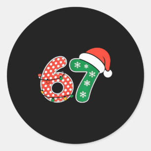 Adesivo Redondo 67 Meme Seis Sete Natal Divertido 6 7 Meme Homens 