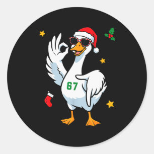 Adesivo Redondo 67 Meme Silly Goose 6 7 Natal Divertido Seis Sete