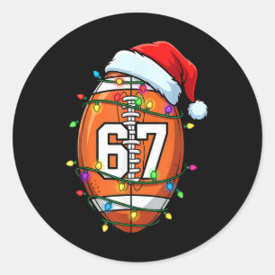 Adesivo Redondo 67 Meme Six Seven Futebol Papai Noel Natal Engraça