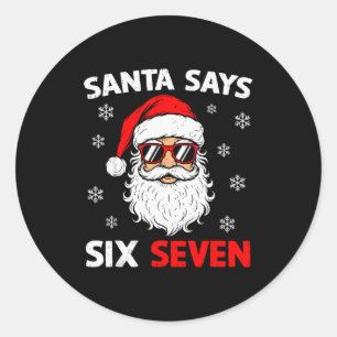 Adesivo Redondo 67 Meme Six Seven Papai Noel Meme Engraçado De Nat