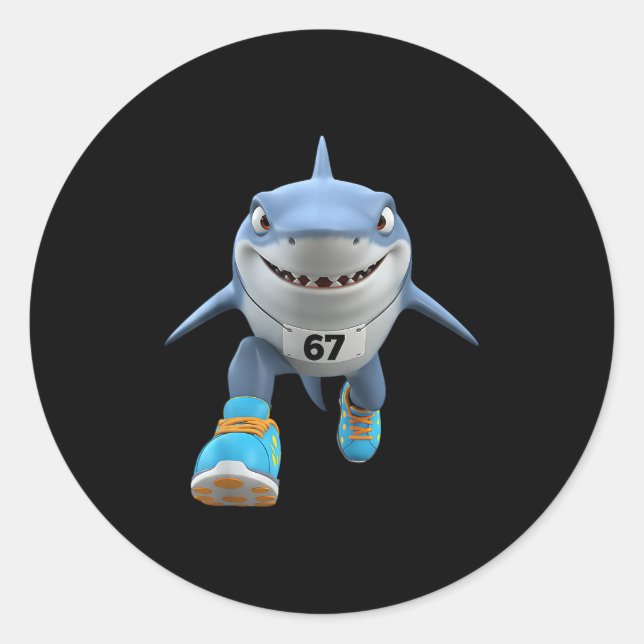 Adesivo Redondo 67 Meme Tralalalero Tralala Runner Italia (Frente)