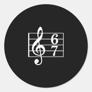 Adesivo Redondo 67 Música Meme Gíria Músico Crianças Divertido Pro