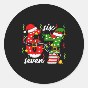 Adesivo Redondo 67 Natal 6 7 Papai Noel Elfo 6-7 Roupas de dormir