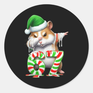 Adesivo Redondo 67 Natal Divertido 67 Brainrot Jovens Hamster Cria