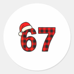 Adesivo Redondo 67 Natal Divertido Seis Sete Meme Brainrot Xadrez 