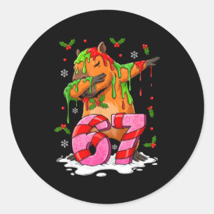 Adesivo Redondo 67 Natal Engraçado 67 Brainrot Juventude Crianças 