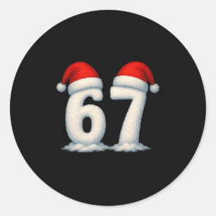 Adesivo Redondo 67 Natal Férias Neve Números 6 7 Meme Gen Alp