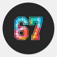 67 Número Meme Engraçado Seis Sete Tie Dye Geração