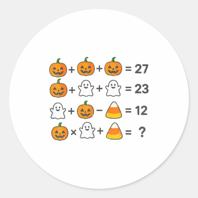 Adesivo Redondo 67 Order Operations Math Teacher Halloween Costume (Frente)