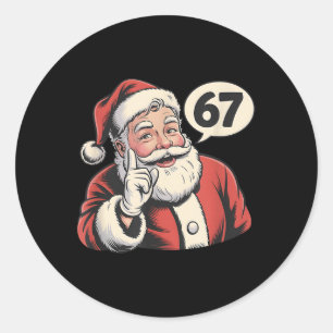Adesivo Redondo 67 Papai Noel Natal Seis Sete Meme