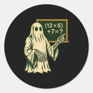 Adesivo Redondo 67 Professor Fantasma de Halloween Seis Sete Meme