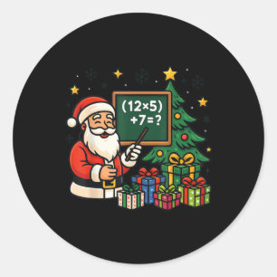 Adesivo Redondo 67 Professor Papai Noel Natal Seis Sete Meme Brain