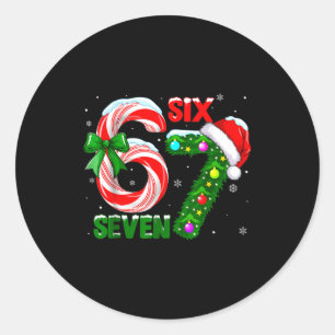 Adesivo Redondo 67 Seis Sete Bruh Natal Divertido 6 7 Meme Homens