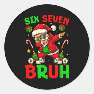 Adesivo Redondo 67 Seis Sete Bruh Natal Engraçado 6 7 Meme Homens