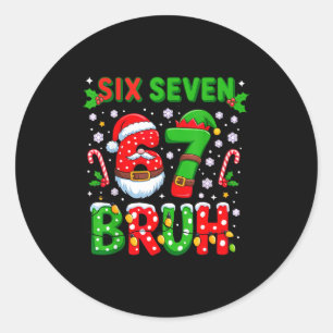 Adesivo Redondo 67 Seis Sete Burh Natal 6 7 Meme