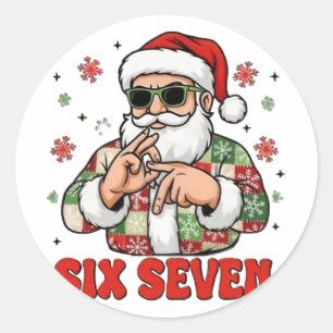 Adesivo Redondo 67 Seis Sete Burh Natal Engraçado 6 7 Meme Homens